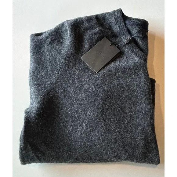 Naadam Mens 100% Cashmere V Neck Pullover Smoke Gray NWT XL